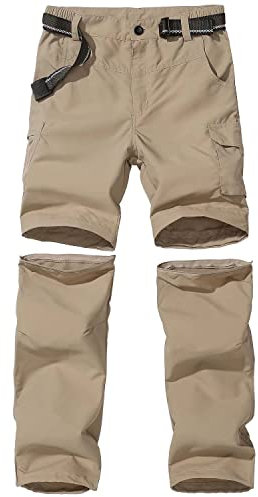 FLYGAGA Pantalon d'extérieur pour Enfants, Pantalon de Randonnée, Pantalon Cargo pour Enfants, Convertible d'escalade de Randonnée Imperméable à Séchage Rapide pour Garçon