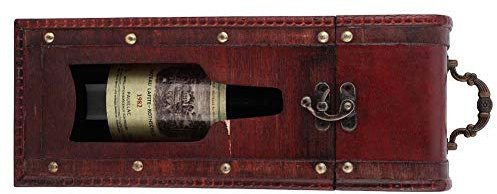 Wooden Vintage Red Wine Champagne Bottle Box Holder Portable Single Bottle Wine Box Gift Box Carrying Case Wine Accessory for Wedding Birthday Gift