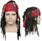 NUWIND Pirat Perücke mit Bandana Viking Kapitän Kostüm für Halloween Fasching Karneval Cosplay Zubehör