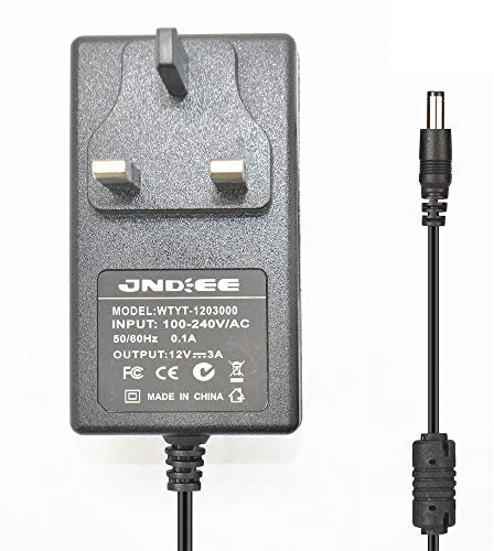 JnDee 12V AC/DC Power Supply Unit Adaptor Transformer for CCTV system or LED Strips (12V 3A)