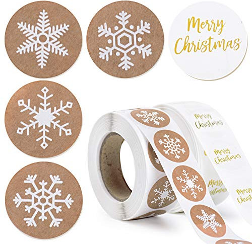 1000 pcs (2.5cm/Pcs) Weihnachten Aufkleber Schneeflocken Aufkleber Weihnachten Geschenkaufkleber Weihnachtsaufkleber Geschenkaufkleber Selbstklebend Merry Christmas Sticker Merry Christmas Aufkleber
