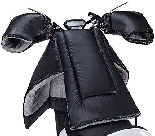MIAOXIAO Beinschutz Roller Winterhandschuhe Nässeschutz für Rollerfahrer Winddichte beinabdeckung mit Handschuhe Für Rollerfahrer Motorfahre Warm Halten,Protective Cover + Gloves