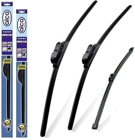 alca Germany Fits VW Polo 2005-2009 Set of 3 Windscreen Wiper Blades Super Flat Front Rear 2119TL 11V ASF2119TL11V