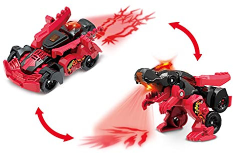 Vtech Switch and Go Dinos Fire-Mini-T-Rex – Dino-Auto-Transformer – 2in1 Spielzeug mit Dinostimme, Geräusch- und Lichteffekten – Für Kinder von 3-8 Jahren