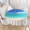 Chickw1 Tischdecke Runde Wasserdicht Abwaschbar Wellenmuster am Meer Bedruckte Tischschoner Fleckschutz, Tischtuch aus Polyester für Küche, Esszimmer, Garten oder Camping (Blaues Meer,180cm)