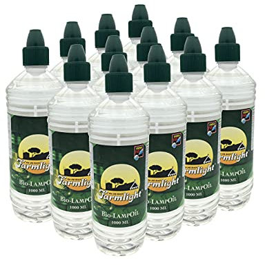 Farmlight Aceite biológico para lámparas, antorchas, quemadores y linternas, cera líquida inodora, transparente, antimosquitos (12 L)