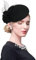 ELLYDOOR Fascinator aus Wolle, für den Winter, britischer Wollfilzhut für Damen, Hochzeit, Kirche, Blume, Fedoras, 2006, Schwarz, Einheitsgröße