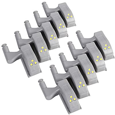 Cabinet Hinge Led Light, Cupboard Closet Inner Sensor Small Night Lights with Door Activated Switch Universal Modern Lamp for Home Living Room Kitchen Bedroom Wardrobe Light 10Pcs(Warm White)