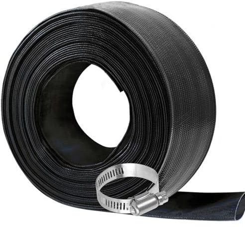 Eastrans 2'' x 100 FT Pool Backwash Hose with Hose Clamp,Extra Heavy Duty Discharge Hose,Drain and Filter Pump Hoses for Swimming Pool,Wall Thickness 1.35mm,Super wear-resistant,weather blast