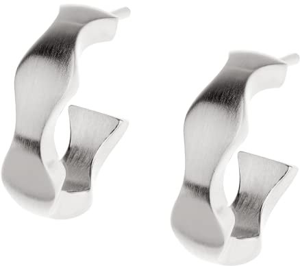 Ernstes Design Evia Ohrringe Creolen E575 Edelstahl weiß Halbcreolen