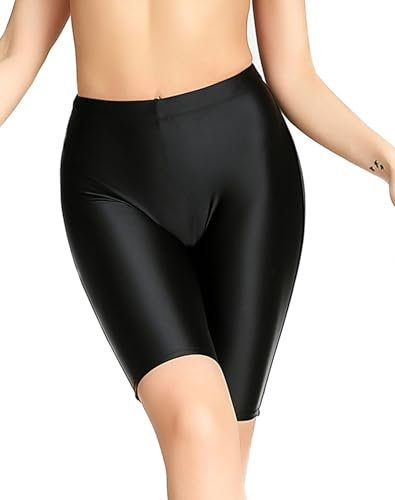 SOFSOT Damen Shiny Yoga Pilates Shorts Outdoor schnell trocknende Hose Ultra High Rise Biker Leggings
