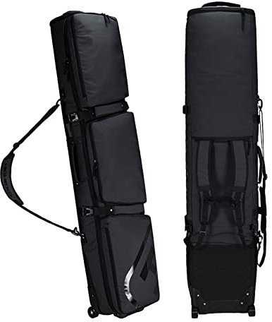Roller-Snowboard-Tasche, einfach/doppelt gepolsterte Reise-Skitasche mit 3 Aufbewahrungsfächern, wasserdichte Schneesport-Bretttasche für Autoreisen und Flugreisen,Schwarz