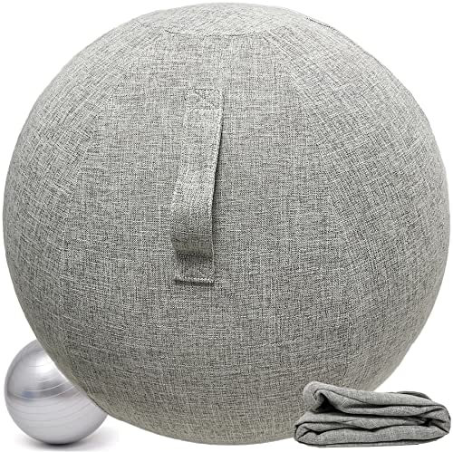 Ballon Bureau Siege Ballon Gym Ballon de Grossesse 55/65/75cm Ballon Fitness Yoga Ball avec Housse de Protection Antidérapante Chaise Boule Assise