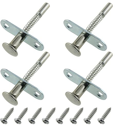Plunger Latch LUORNG 4pcs 0.24x2.36 Inch Spring-Loaded Stainless Steel Plunger Latches with 8pcs Screws Cabinet Cupboard Hardware