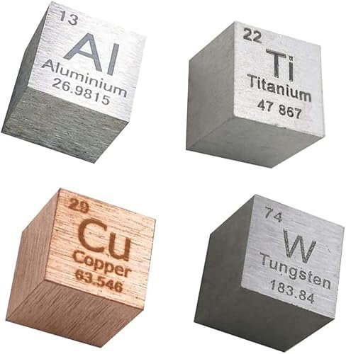 NEZIH 4 Element Würfel Metalldichte Kubest, Aluminiumtitankupfer -Wolfram Für Sammlungen Und Labor