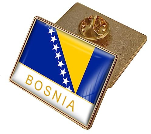 Épingle En Émail Du Drapeau De La Bosnie-Herzégovine,Épingle À Huile En Gouttes De Cristal,Insignes Du Drapeau Du Monde,Accessoires Pour Écharpe De Vêtements Broche Art Déco Grand Vintage,Broc