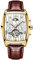 OLEVS Herren-Armbanduhr, quadratisch, luxuriös, automatisch, selbstaufziehend, Skelett, braun, atmungsaktiv, Lederband, Kleid, mehrere Kalender, wasserdicht, Mondphase, stilvolles Geschenk, Gold und