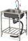 Lavandini da esterno autoportanti in acciaio inox 304, con tubi dell'acqua calda fredda, rubinetto, per cucina, ristorante, fattoria, lavanderia, catering, 72 cm