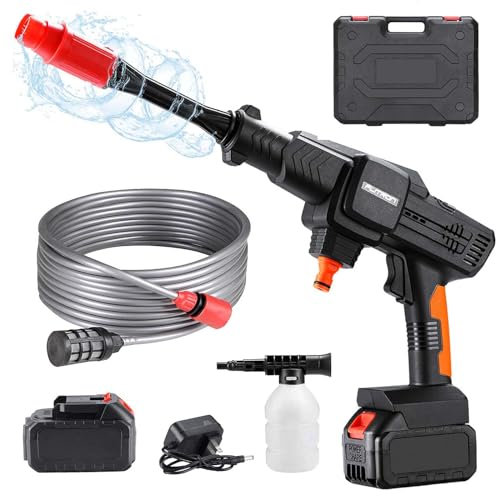 Flitron Cordless Power Pressure Washer, 1000PSI Brushless Battery Powered Pressure Washer Handheld,4.0AH Rechargeable 3 Modes Portable Cordless Power Washer for Car Patio Pets