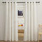 PONY DANCE Linen Curtains for Living Room Ösenvorhang 2er Set H 200 x B 140 cm Leinen Gardinen Wohnzimmer Leinenvorhänge Boho Landhaus Gardine Leinenoptik Halbtransparent, Creme