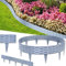 VA-Cerulean Kunststoff Rasenkante,30M Rattan-Optik Beeteinfassung,Beetumrandung Palisade,Gartenpalisade,Beetzaun,Randsteine,Grau,1 Element (L x H): 100 x 20cm,30 Stück