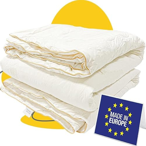 SLEEP COMFY Winter Bettdecke Aus 100% Australischer Schurwolle 240x220 4 Jahreszeiten Groß Bett Decke, Vierjahreszeiten Schlafdecke für Sommer und Winter Winterdecke, Winterbettdecken, Wollbettdecke