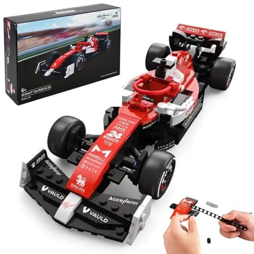 CMJ RC CARS Alfa Romeo 1:24 Maßstab F1 C42 Modellbausatz - 340-teiliges Sammlerset eines Formel 1 Rennwagens, Bausatz für Kinder ab 6 Jahren