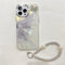 Emlivi Case for iPhone 13 with Pearls Bracelet Butterfly Chain Mobile Phone Case Glitter Aesthetic Protective Case Cute 3D Pattern Bumper Cover Soft Silicone TPU Women Girls Case for iPhone 13, Blue