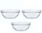 Acan Tradineur - Pack de 3 cuencos redondos de vidrio, modelo Lys, bol para mezclar, ensaladera apilable, apto para microondas y lavavajillas, cocina - Ø 26 cm