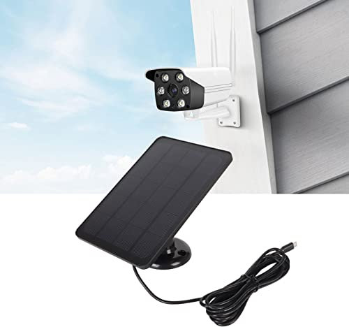Solar Panel for Security Camera, Solar Panel for Ring Camera,USB Solar Panel Charger 5v 4w,IP65 Waterproof Charger with Stable Power Supply for Outdoor Cameras, Easy Installation (Black)