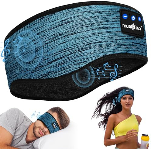 MUSICOZY Sleep Headphones Headband Bluetooth Soft Headphones for Sleeping & Sport with Thin Speakers,Wireless Music Earphones Tech Gifts for Men Women Teens Yoga Workout Fitness Relax Travel