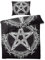 MOBEITI Pentagramm Bettwäsche 155x200, Schwarz Gothic Wendebettwäsche - Deko & Geschenke, Weiche Mikrofaser Bettbezug Set 2teilig, 1 Kissenbezug 80x80, mit Reißverschluss