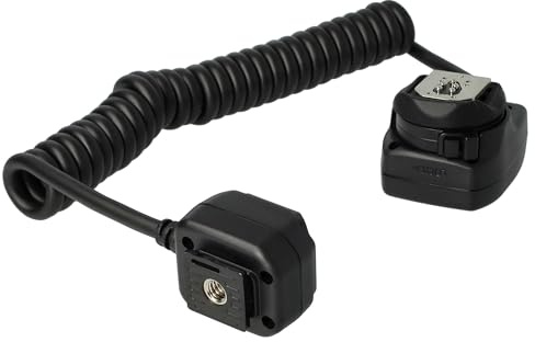 vhbw TTL Blitzkabel Ersatz für Canon OC-E3 für Kamera | Blitzgerät - Synchronkabel, 30cm, Ausziehbar auf 60cm