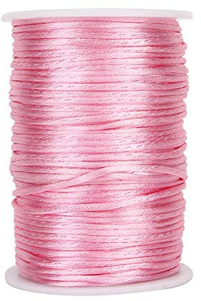 6,5 cm geflochtene Nylon-Satinschnur für chinesische Knoten, Schmuckherstellung, DIY-Schnüre, Basteldekoration für Kumihimo, geflochtene Armbänder, Perlen, Halsketten, (Pink)