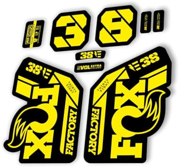 Autocollant de rechange pour fourche Fox 38 2021 E Bike Series Jaune (mat)