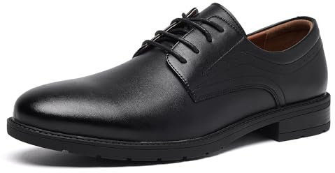 SHULOOK Anzugschuhe Oxford Schuhe Herren Classic Business Derby Schuhe Herren Comfort Schnürhalbschuhe (Schwarz EU 47)