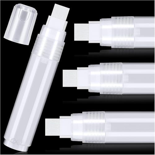 CZFLXLJ Empty Refillable Marker, 3Pcs Empty Paint Markers, 15mm White Clear Refillable Paint Pens for Art Painting Graffiti Supplies