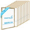 PHOTOLINI Cadre 50x70 bois doré MDF, lot de 10 cadre pour puzzle 50x70 et posters, cadre photos avec verre acrylique incassable, cadre photo 70x50 à suspendre, cadre poster 50 x 70 avec accessoires