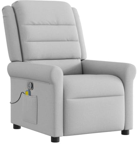 vidaXL Massagesessel Wolkengrau Stoff