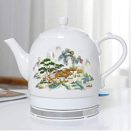 RBUDSPOLF Hot Water Kettle Electric Ceramic Cordless Kettle Teapot-Retro 1.5L Removable Base, Boil Dryion-1000W