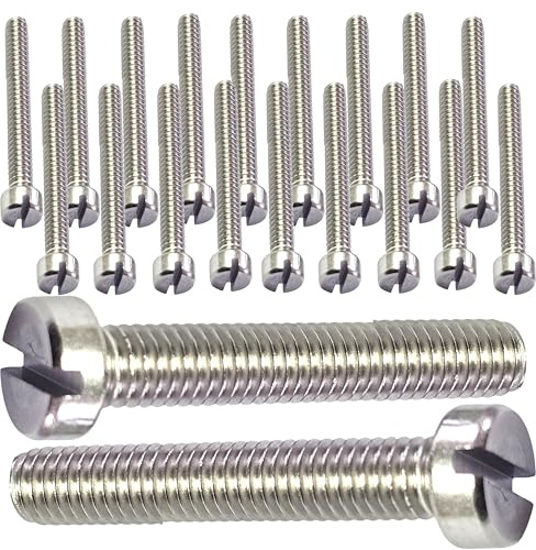 M5 x 30mm Slotted Pan Head Machine Screws Made of A2 Stainless Steel Slot Bolts M3 M4 M6 Bolts DIN 84 with Lengths from 10mm - 100mm (Pack of 20)