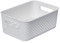 SmartStore Storage Basket with Handles in White 5.6L (29.5x20.5x12cm) | Storage Bin From Recycled Plastic | Essence M Storage Box| Storage with 10-year Warranty
