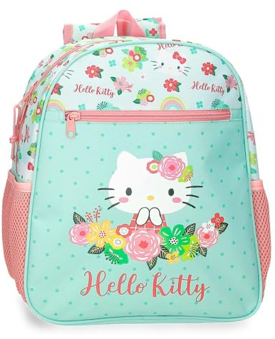 Zaino scolastico Hello Kitty Floral, diverse misure, in poliestere blu