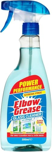 UKDeals Direct® Elbow Grease Glass Cleaner with Vinegar for Windows and Mirrors, 500 ml