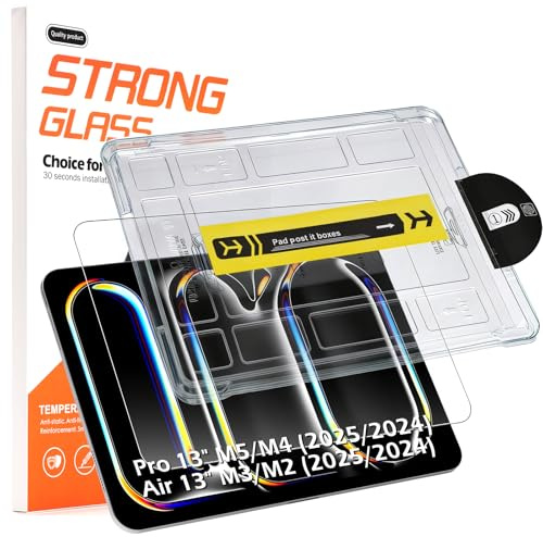 Hianjoo Film Protecteur Compatible avec iPad Pro 13 / iPad Air (2024) 13 avec Kit D'installation Automatique, Film Protecteur en Verre Compatible avec iPad Pro 13/iPad Air 13 Pouces