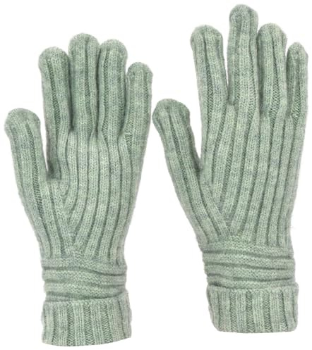 styleBREAKER Damen Strickhandschuhe Rippenmuster | Elastische Einheitsgröße für 16-21 cm Handumfang (Größe 6-8), 65% Polyacryl und 35% Wolle, ungefüttert.