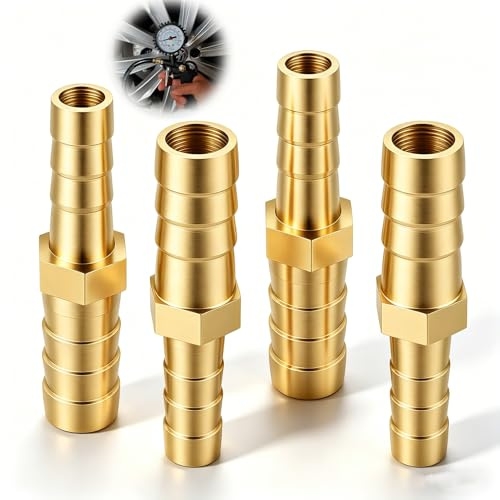 Raccords Cannelés Droits, 4PCS 8mm à 6mm | Raccords de Tuyau Réducteurs en Laiton, Tuyau Barbelé Résistant à la Corrosion, pour Eau, Air, Huile, Carburant