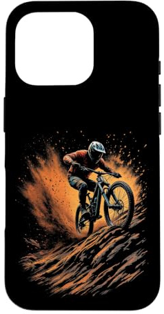 Hülle für iPhone 16 Pro Spannender Mountainbiker in Staubexplosions-Action