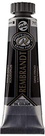 Rembrandt Oil Colour - Tube de peinture à l'huile de qualité extra-fine 15 ml - Gris froid 717 - Pigments de première qualité - Grande résistance à la lumière