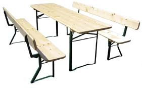 Kunibert Bierzeltgarnitur Biergartengarnitur 1 A Brauereiqualität mit 67cm er Tischbreite direkt vom Hersteller 2 -Fach lackiert Maß: 220x67cm